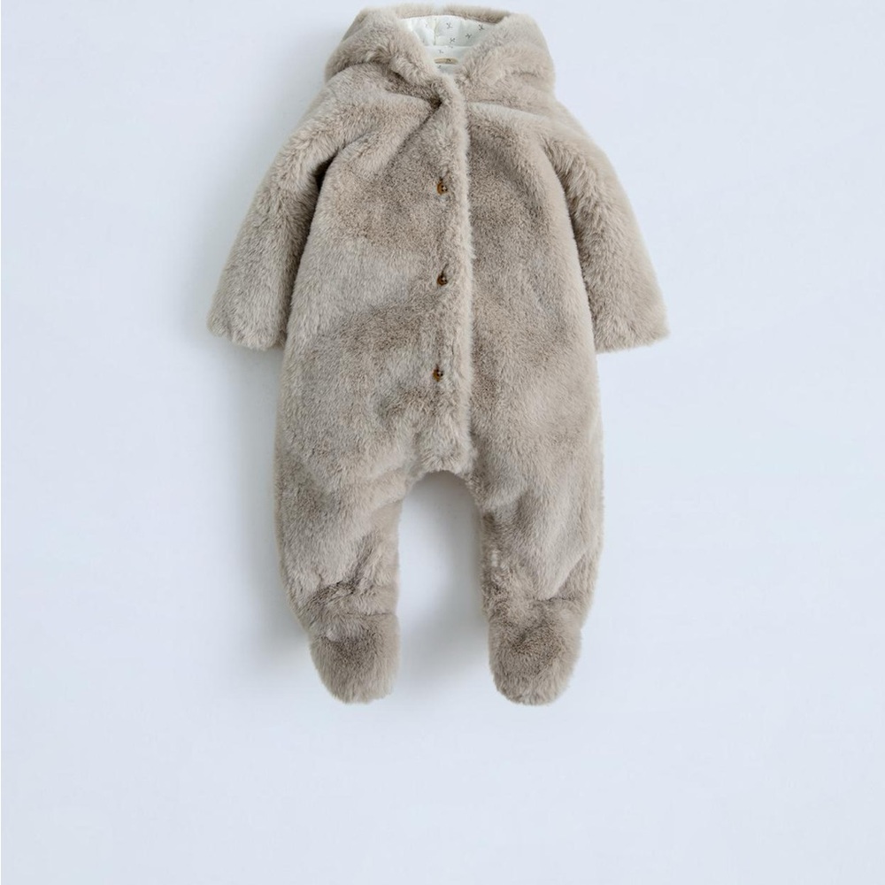 Hooded Faux fur bodysuit